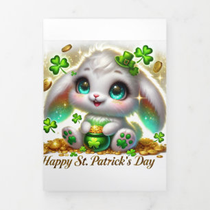 Cute St Patrick's Day card with Festive Bunny 