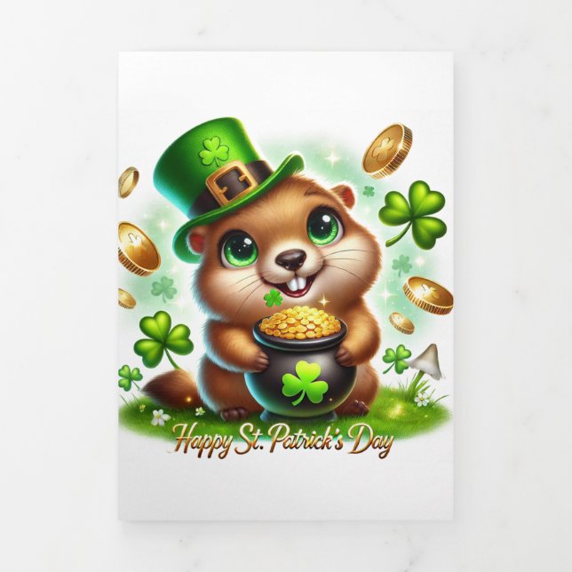 Cute St Patrick's Day card with Marmot  (Cover)
