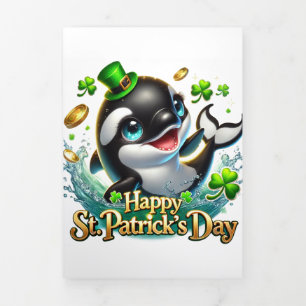 Cute St Patrick's Day card with Orca 