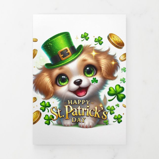 Cute St Patrick's Day card with Puppy  (Cover)