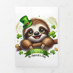 Cute St Patrick's Day card with Sloth