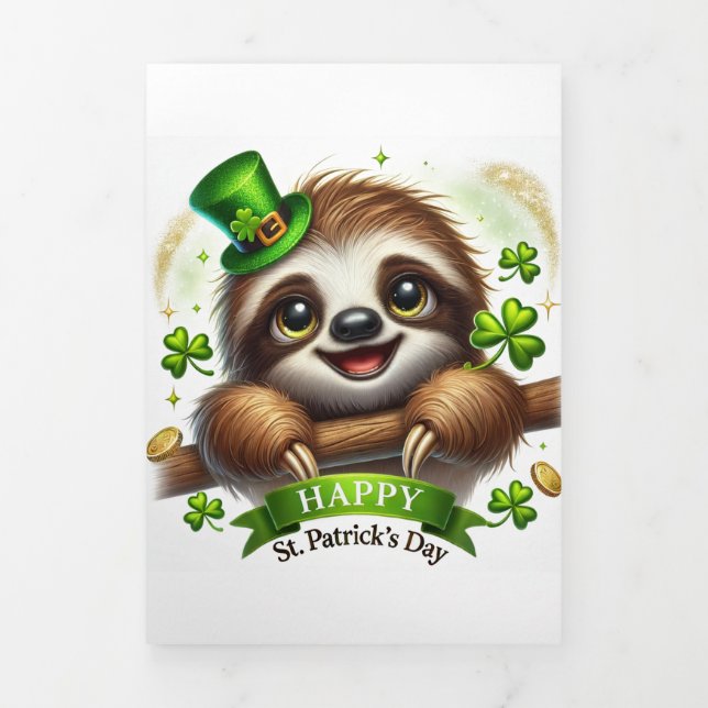 Cute St Patrick's Day card with Sloth  (Cover)
