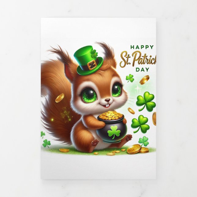 Cute St Patrick's Day card with Squirrel  (Cover)