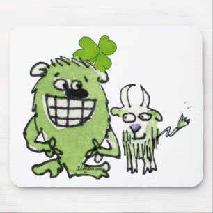 Cute St Patricks Day Cartoon Creatures Mousepad
