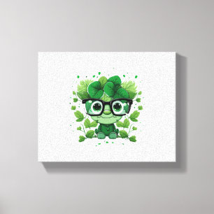 cute st Patricks day cute shamrock wherein glasses Canvas Print