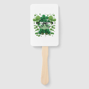 cute st Patricks day cute shamrock wherein glasses Hand Fan