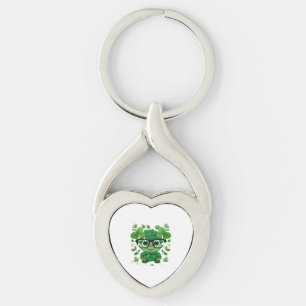 cute st Patricks day cute shamrock wherein glasses Keychain