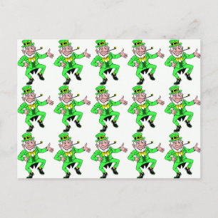 Cute St. Patrick's Day Dancing Leprechaun Postcard