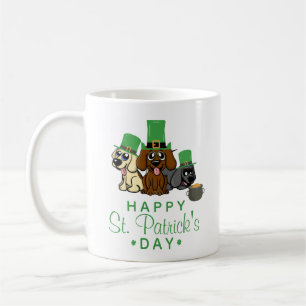 Cute St. Patrick's Day Dogs Leprechaun Hats Puppy Coffee Mug