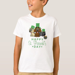 Cute St. Patrick's Day Dogs Leprechaun Hats Puppy T-Shirt
