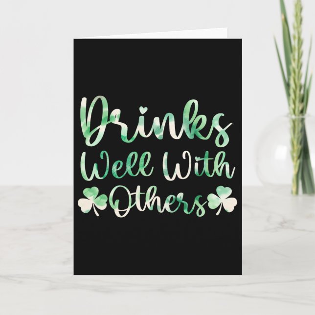 Cute St Patricks Day Drinking Tie Dye Drinks Well  Card (Front)