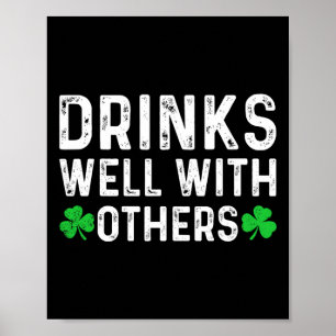 Cute St Patricks Day Drinking Vintage Drinks Well Poster