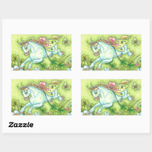 CUTE ST. PATRICK'S DAY FLYING IRISH PONY, FAIRY STICKER