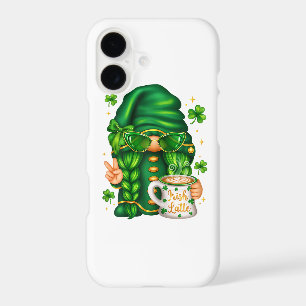 Cute St Patricks Day Gnome Drinking Coffee