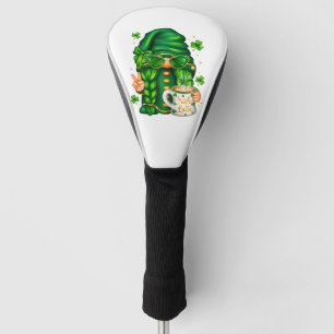 Cute St Patricks Day Gnome Drinking Coffee Golf Head Cover