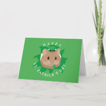 Cute St Patrick's Day Hamster peeking through hole