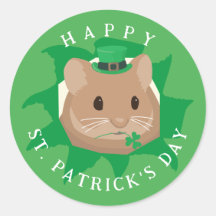 Cute St Patrick's Day Hamster peeking through hole