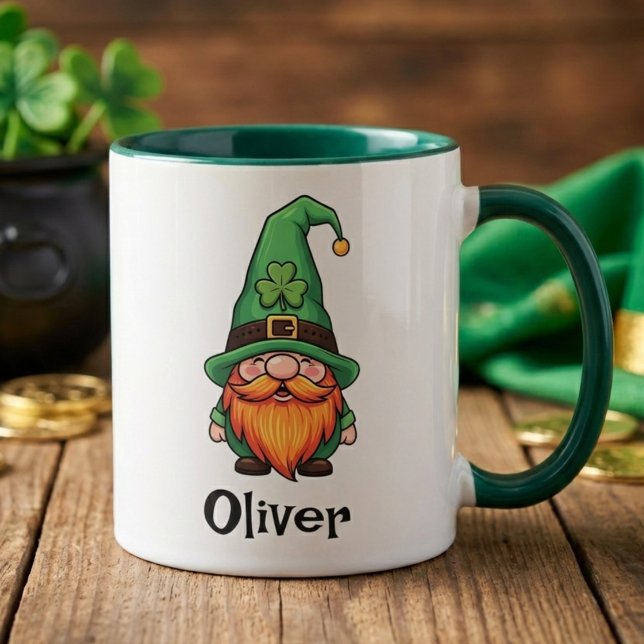 Cute St. Patrick's Day Lucky Leprechaun Gnome  Mug (Creator Uploaded)