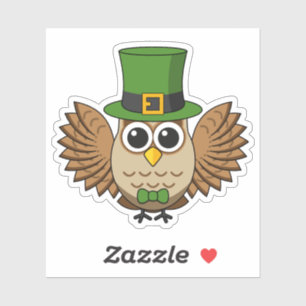 Cute St Patrick's Day Owl Cartoon