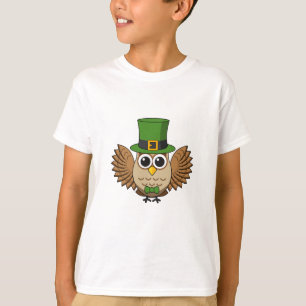 Cute St Patrick's Day Owl Cartoon T-Shirt