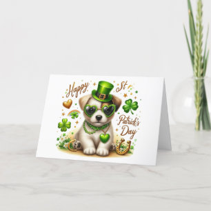 Cute St. Patrick's Day Puppy holiday card