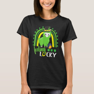 Cute St Patricks Day Rainbow Llama Feeling Lucky S T-Shirt