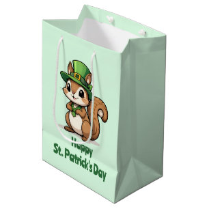 Cute St. Patrick's Day Squirrel with Green Hat Medium Gift Bag