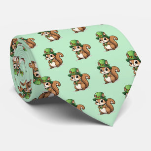Cute St. Patrick's Day Squirrel With Green Hat Tie