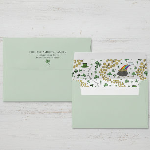 Cute St Patrick's Luck & Joy Irish Blessing e Envelope