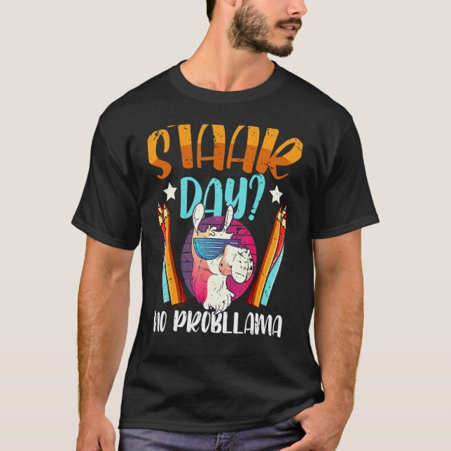 Cute Staar Day No Problem Llama Testing Test Day T-Shirt (Front)