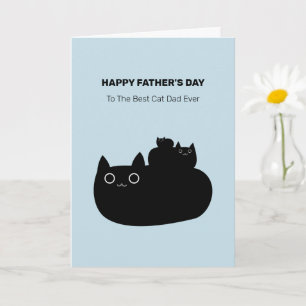 Cute Stacked Black Cats Cat Dad Father's Day Card