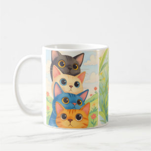 Cute Stacked Cats Mug – Whimsical Cat Lover Gift