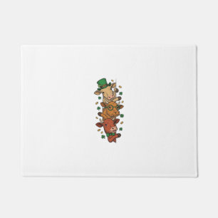 Cute Stacked Cows St Patrick Vintage Engraving Des Doormat