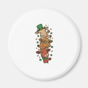 Cute Stacked Cows St Patrick Vintage Engraving Des Magnet