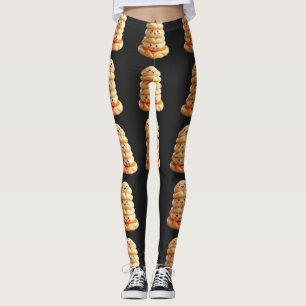 Cute Stacked Dumplings Kawaii Character Art Leggings