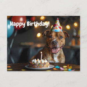 Cute Staffordshire bull terrier birthday design Postcard