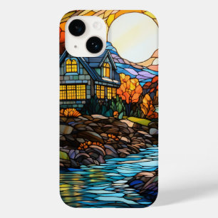 cute stained glass farmhouse Case-Mate iPhone 14 case
