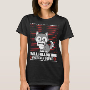 Cute Stalking Husky Dog Mug Shot  Animal T-Shirt