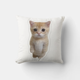Cute Standing Orange Kitten Pillowcase Throw Pillow