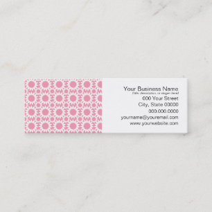 Cute Star Flowers Pattern Pink and White Mini Business Card