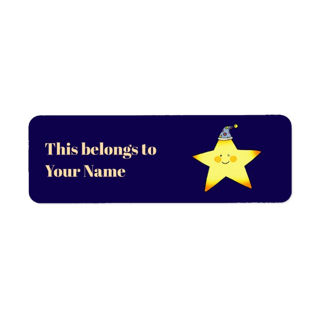 Cute Star Label with Custom Name (Front)