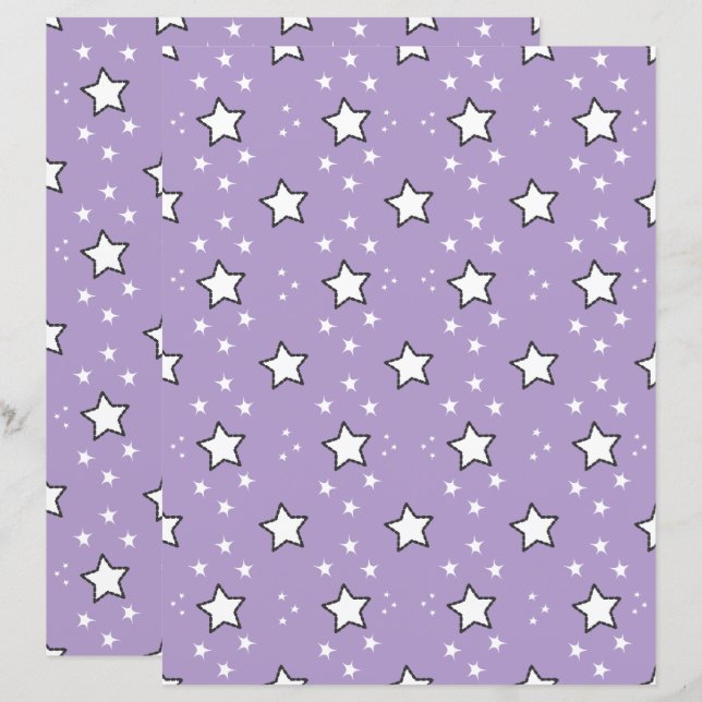 Cute Star Pattern Scrapbook Paper (Front/Back)
