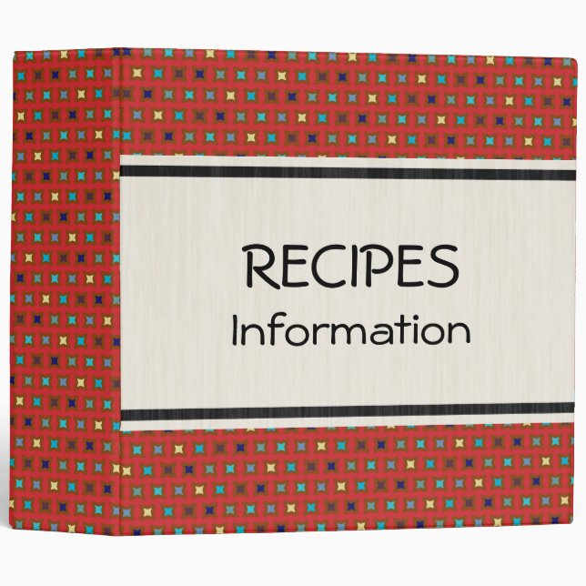 Cute Star Squares Modern Geometric Pattern Binder (Front/Spine)