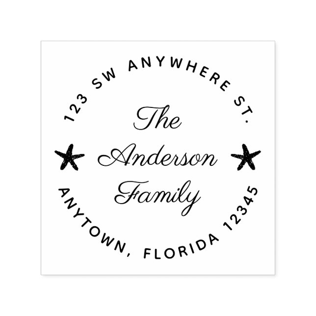Cute Starfish Return Address Personalized Self-inking Stamp (Design)