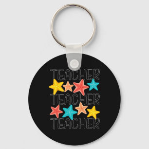 Cute Starfish Teacher Ocean Animal Summer Vacation Keychain