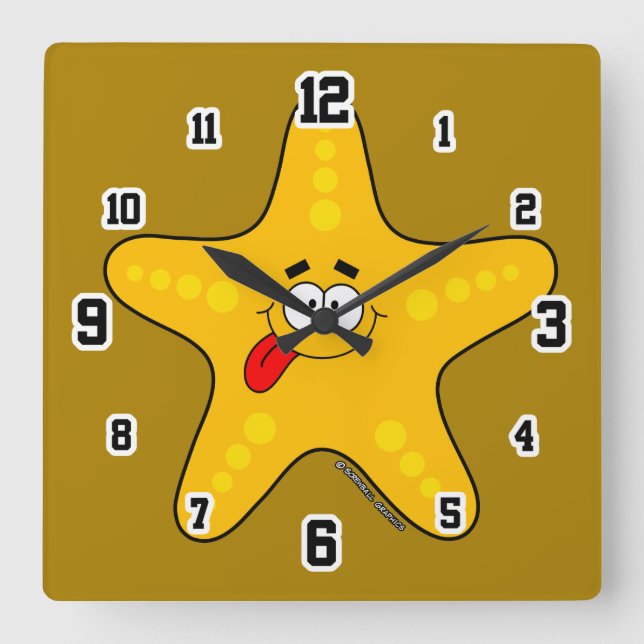 Cute Starfish Wall Clock (Front)
