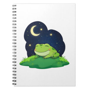 Cute Stargazing Frog Kawaii Night Sky Design Notebook