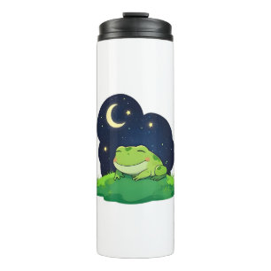 Cute Stargazing Frog Kawaii Night Sky Design Thermal Tumbler