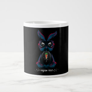 Cute Starlight Eyes Bunny in Yoga Pose Meditation Large Coffee Mug