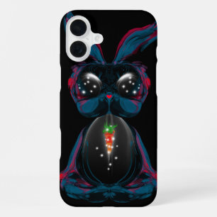 Cute Starlight Eyes Rabbit in Yoga Pose Meditation iPhone 16 Plus Case